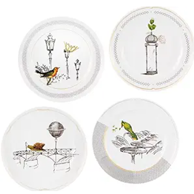 4 dessert plates